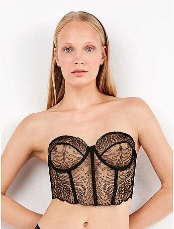 Bustier amovible en dentelle brodée
