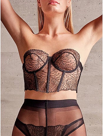 Bustier amovible en dentelle brodée