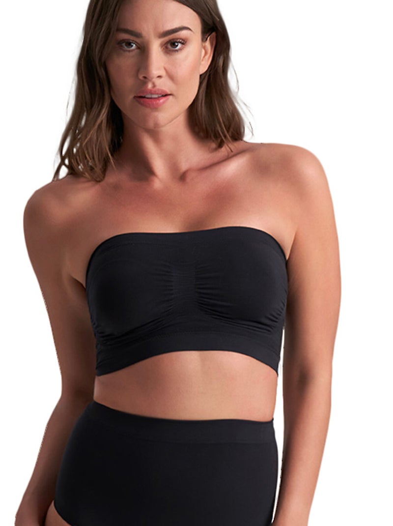 Bustier brassière tubulaire sans coutures Soft Touch Noir - Kiabi