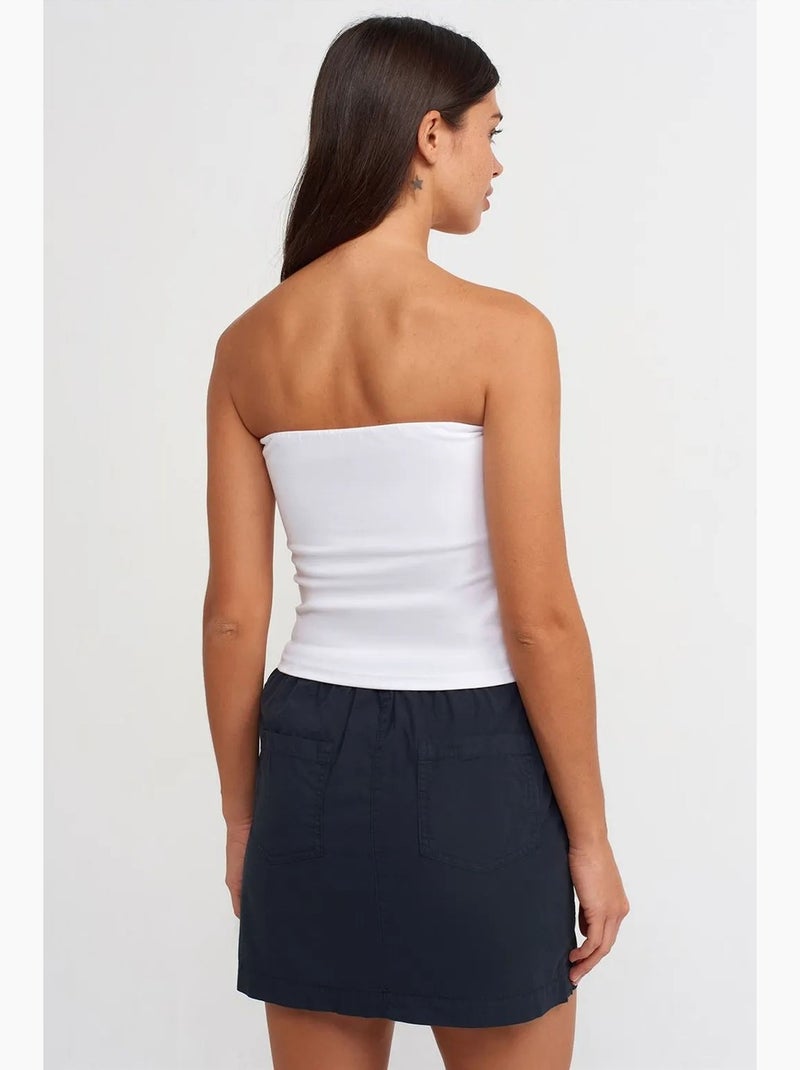 Bustier court ajusté strass dilvin Blanc - Kiabi