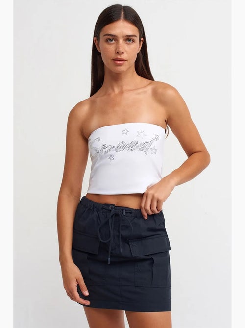 Bustier court ajusté strass dilvin - Kiabi