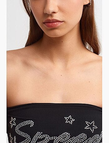 Bustier court ajusté strass dilvin