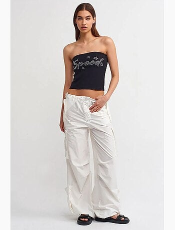 Bustier court ajusté strass dilvin