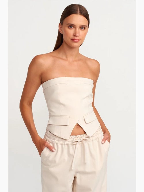 Bustier court ajusté zippé dilvin - Kiabi Bustier court ajusté zippé dilvin - Kiabi