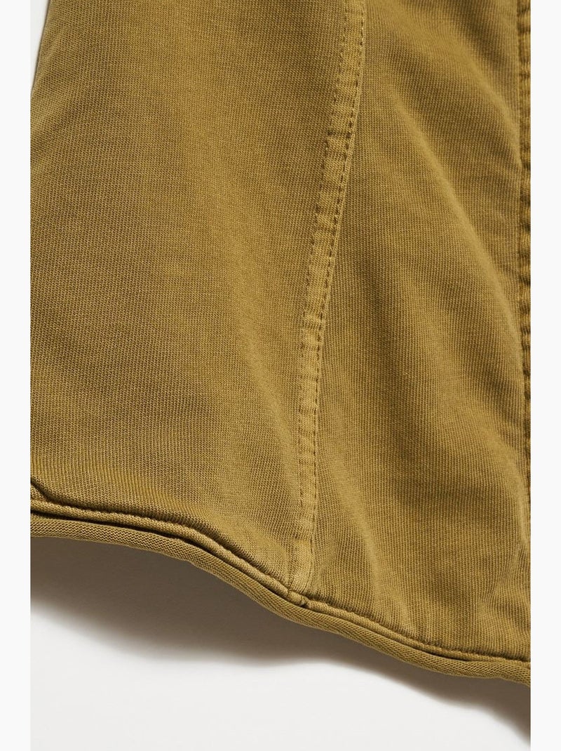 Bustier court en coton sans bretelles avec fermeture éclair dilvin Kaki - Kiabi