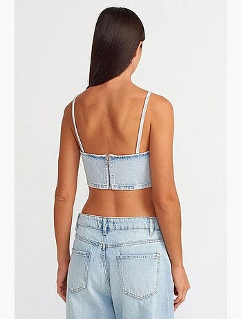 Bustier court en denim dilvin