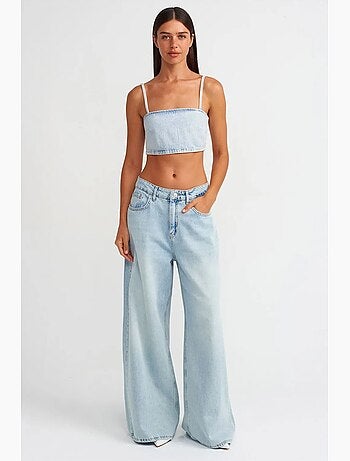 Bustier court en denim dilvin