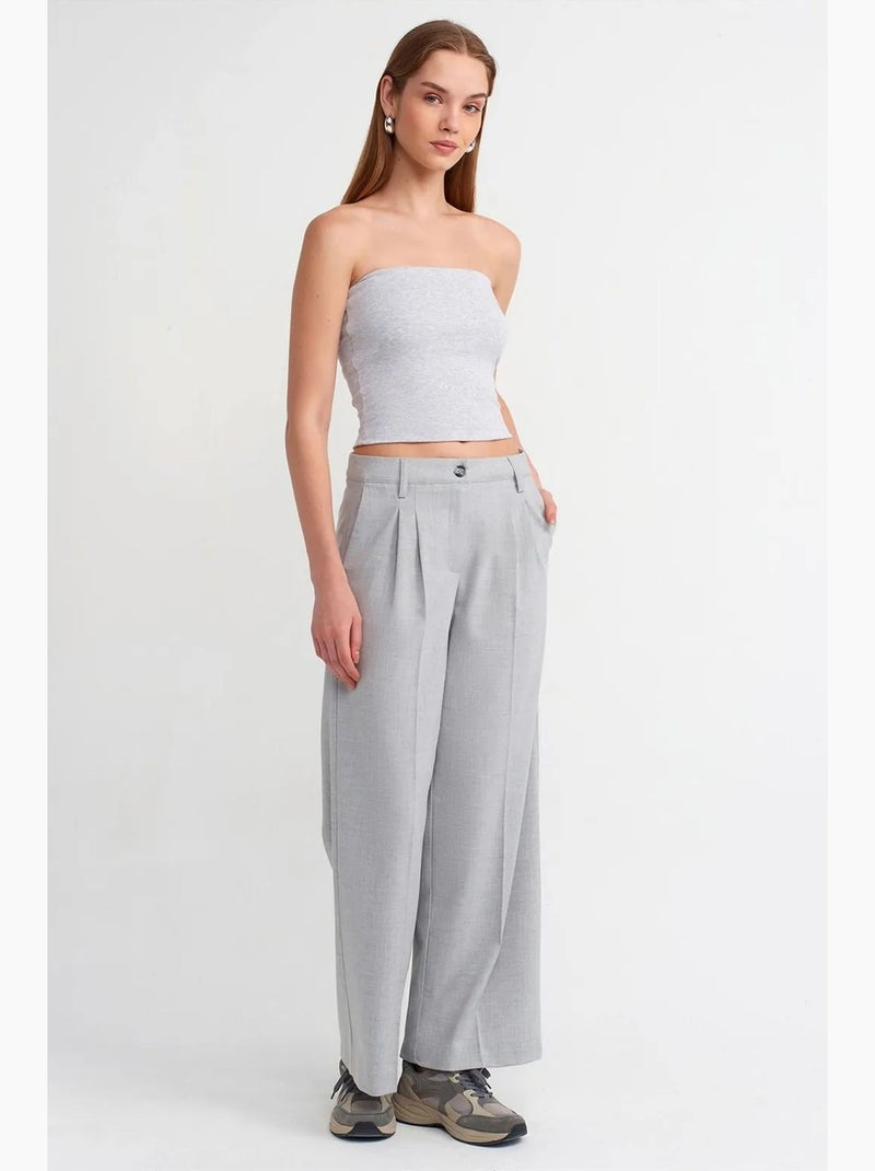Bustier court en jersey stretch uni, coupe slim dilvin Gris clair - Kiabi