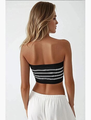 Bustier court rayé côtelé hiccup