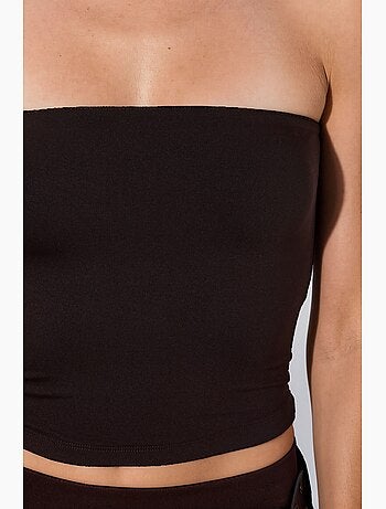 Bustier court uni sans bretelles en jersey stretch busem