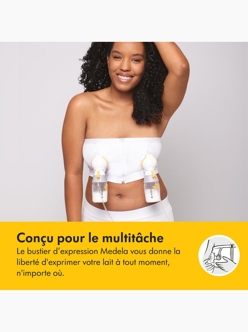 Bustier d’expression Medela Hands-free - Soutien-gorge bustier mains libres pour tire-laits Blanc - Kiabi