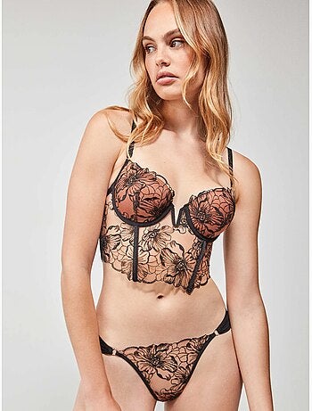 Bustier en tissu brodé de fleurs bonnets b et c