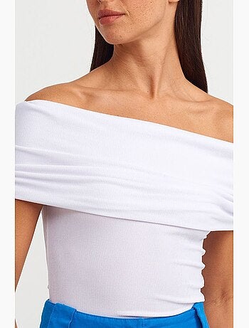 Bustier épaules dénudées côtelé ajusté dilvin
