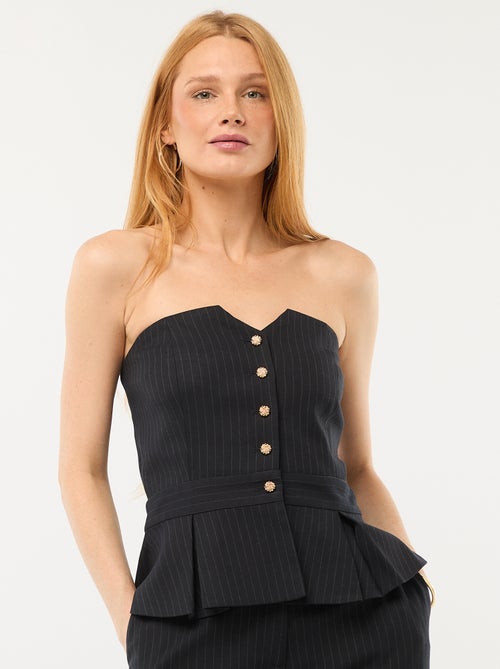 Bustier esprit gilet de costume - Kiabi
