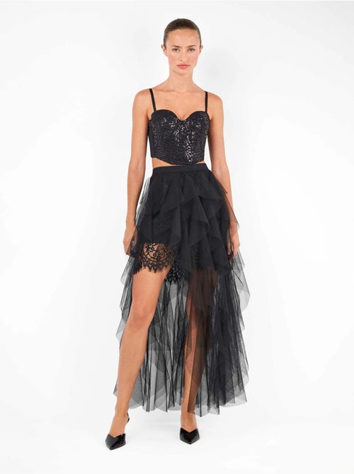Bustier noir à paillettes au design éblouissant - Kiabi Bustier noir à paillettes au design éblouissant - Kiabi