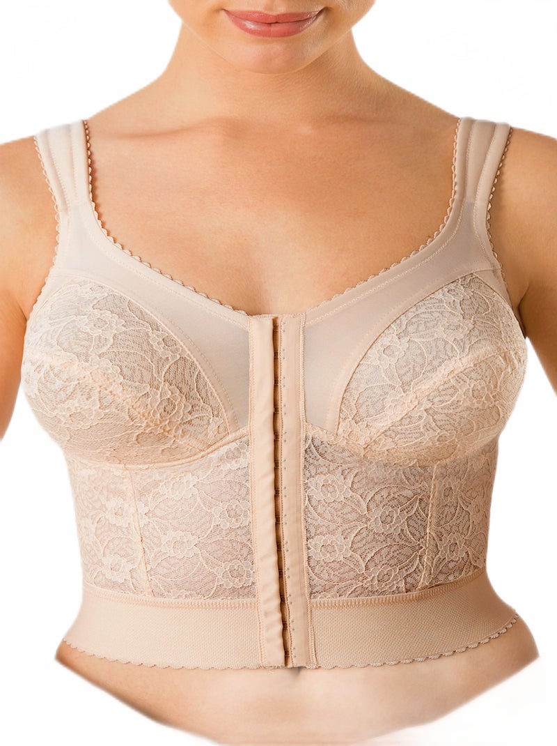 Bustier sans armatures agrafage devant Beige - Kiabi