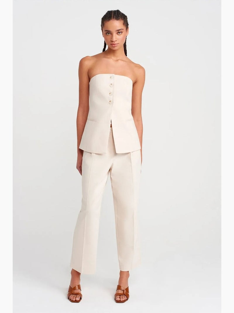 Bustier tissé dilvin Crème - Kiabi