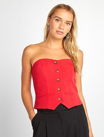 Bustier uni boutonné