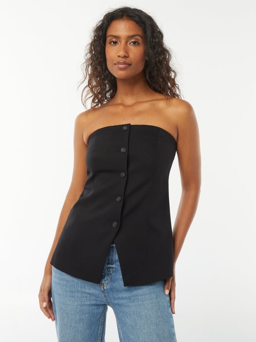 Bustier uni esprit gilet de costume - Kiabi