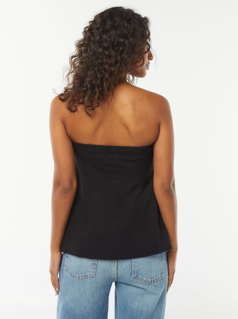Bustier uni esprit gilet de costume Noir - Kiabi