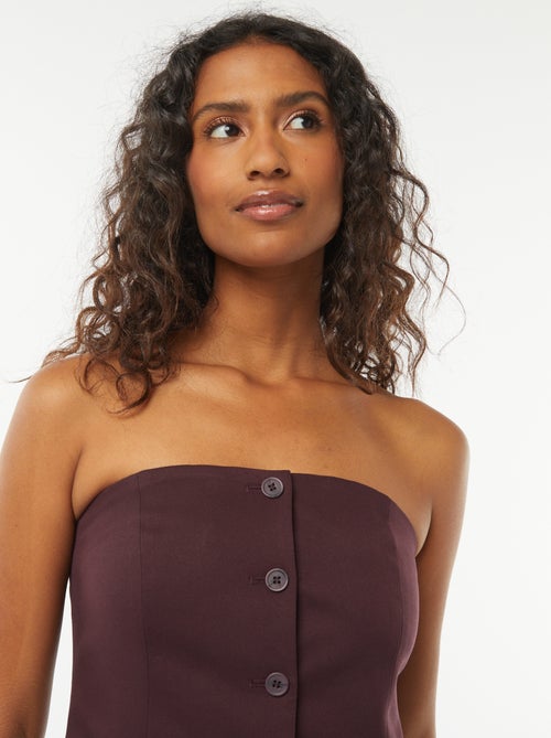 Bustier uni esprit gilet de costume - Kiabi