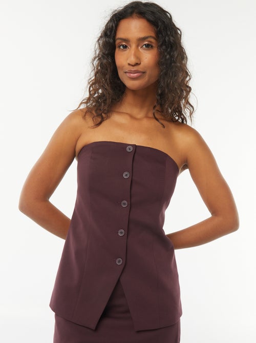 Bustier uni esprit gilet de costume - Kiabi
