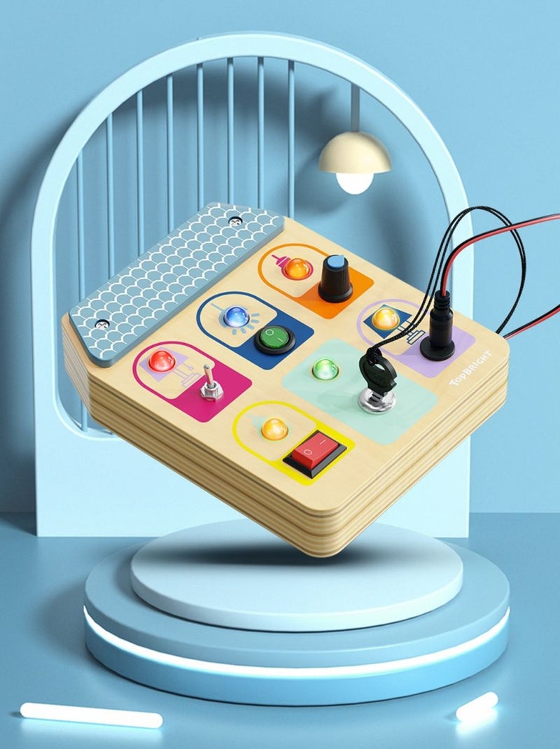 Busy Board Cmiolacuna Montessori 1 2 3 4 Ans Jeu Montessori Avec Interrupteur Lumineux LED Montessori Jouet Parcours Motricité Bébé Cadeau Bébé Jouet Enfant 1 2 3 Ans Jouet Montessori