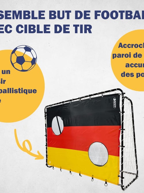 But de football 213 x 152 x 76 cm en noir avec cible de tir "Allemagne" - Kiabi