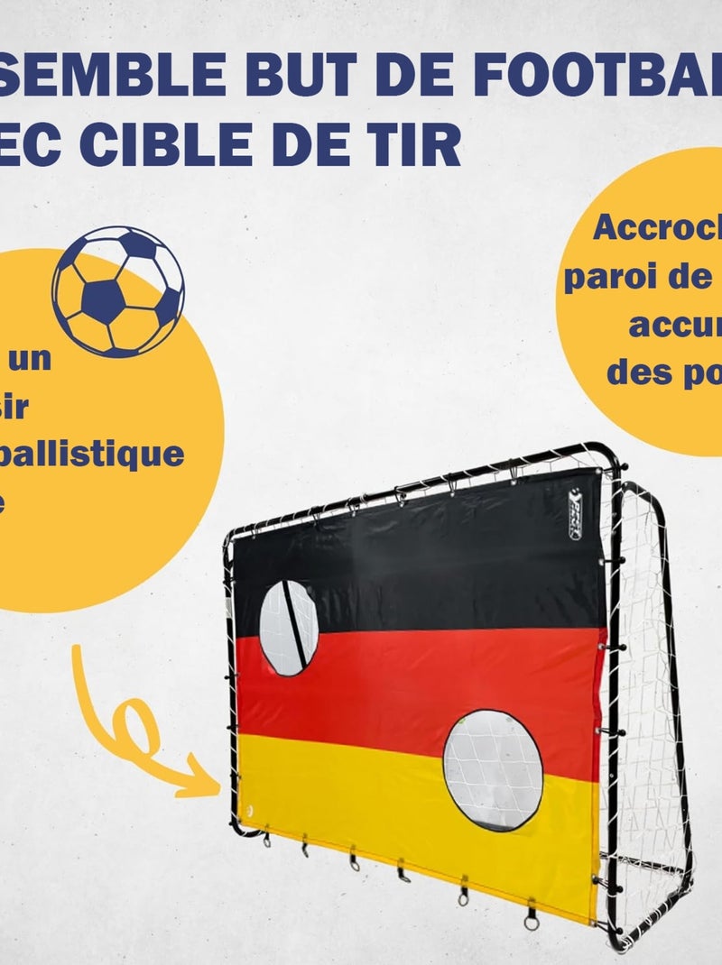But de football 213 x 152 x 76 cm en noir avec cible de tir "Allemagne" Multicolore - Kiabi