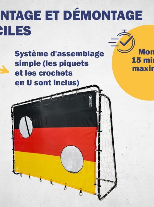 But de football 213 x 152 x 76 cm en noir avec cible de tir "Allemagne" - Kiabi