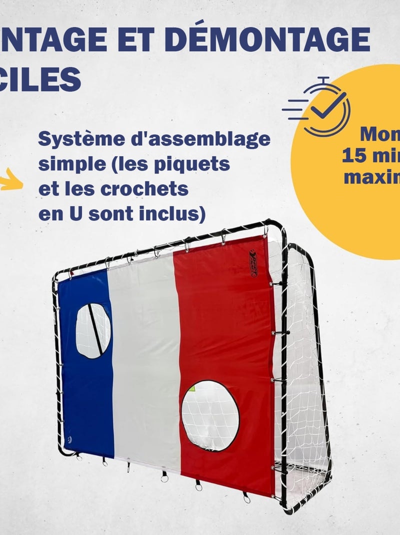 But de football 213 x 152 x 76 cm en noir avec cible de tir "France" Multicolore - Kiabi