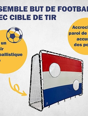 But de football 213 x 152 x 76 cm en noir avec cible de tir "Pays Bas