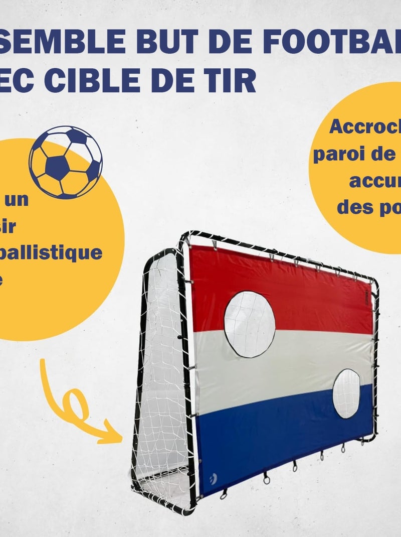 But de football 213 x 152 x 76 cm en noir avec cible de tir "Pays Bas" Multicolore - Kiabi