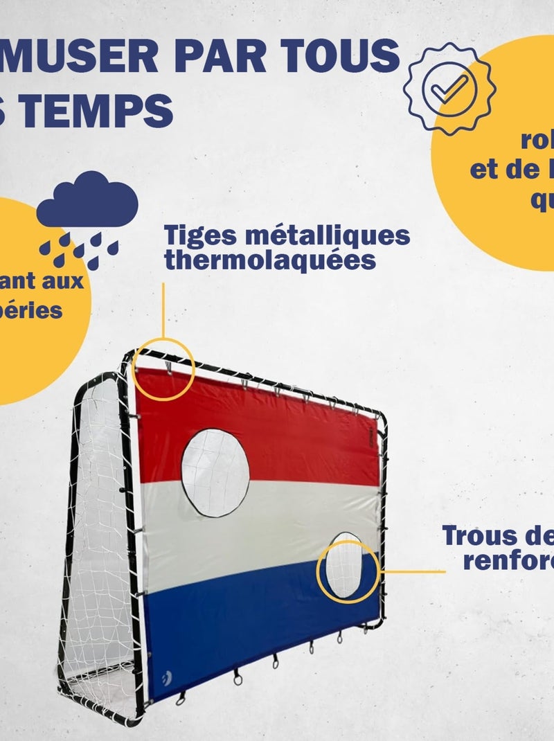 But de football 213 x 152 x 76 cm en noir avec cible de tir "Pays Bas" Multicolore - Kiabi