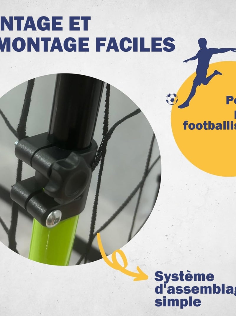 But de football 213 x 152 x 76 cm en noir avec fonction Rebond Noir - Kiabi