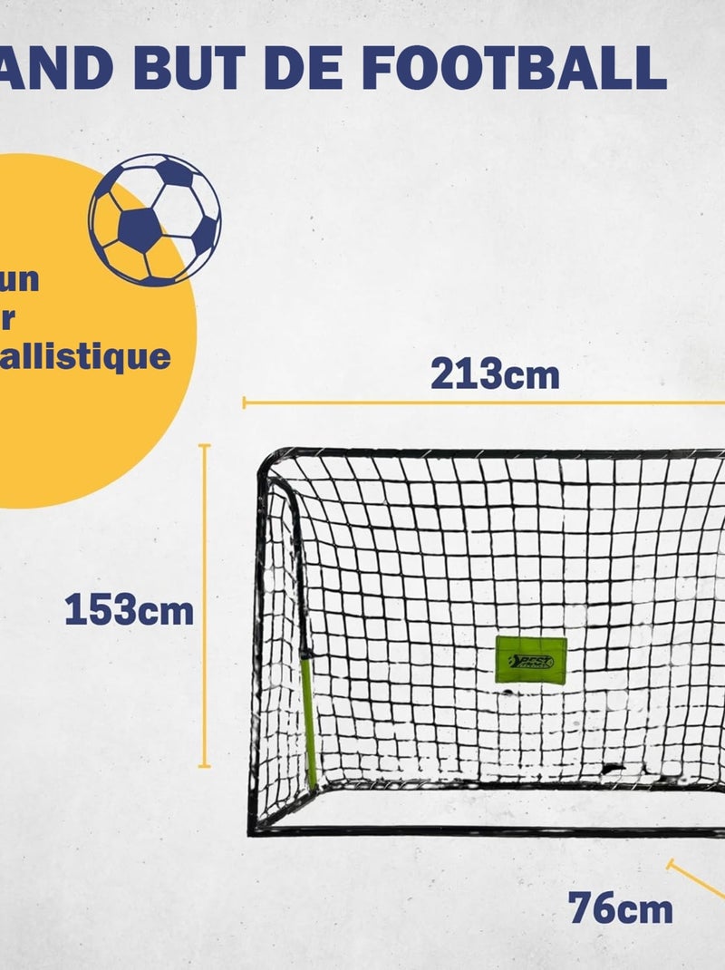 But de football 213 x 152 x 76 cm en noir avec fonction Rebond Noir - Kiabi