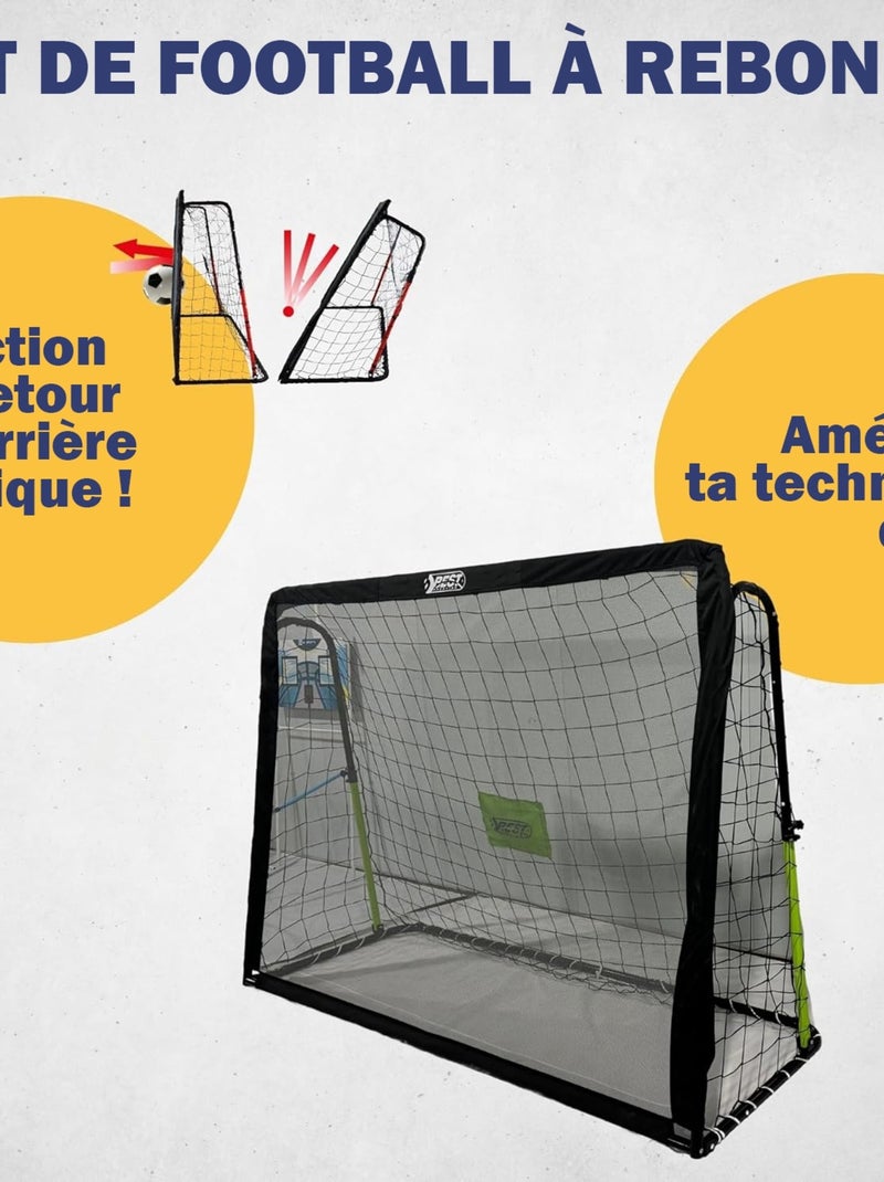 But de football 213 x 152 x 76 cm en noir avec fonction Rebond Noir - Kiabi