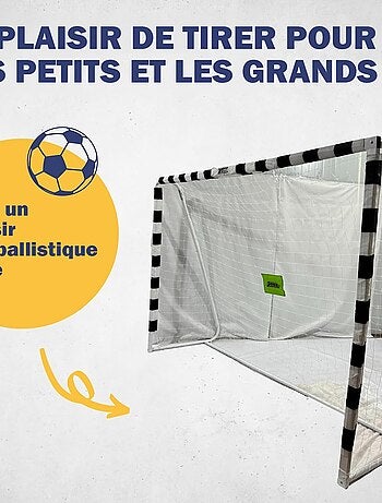 But de football 300 x 200 x 90 cm en noir et blanc