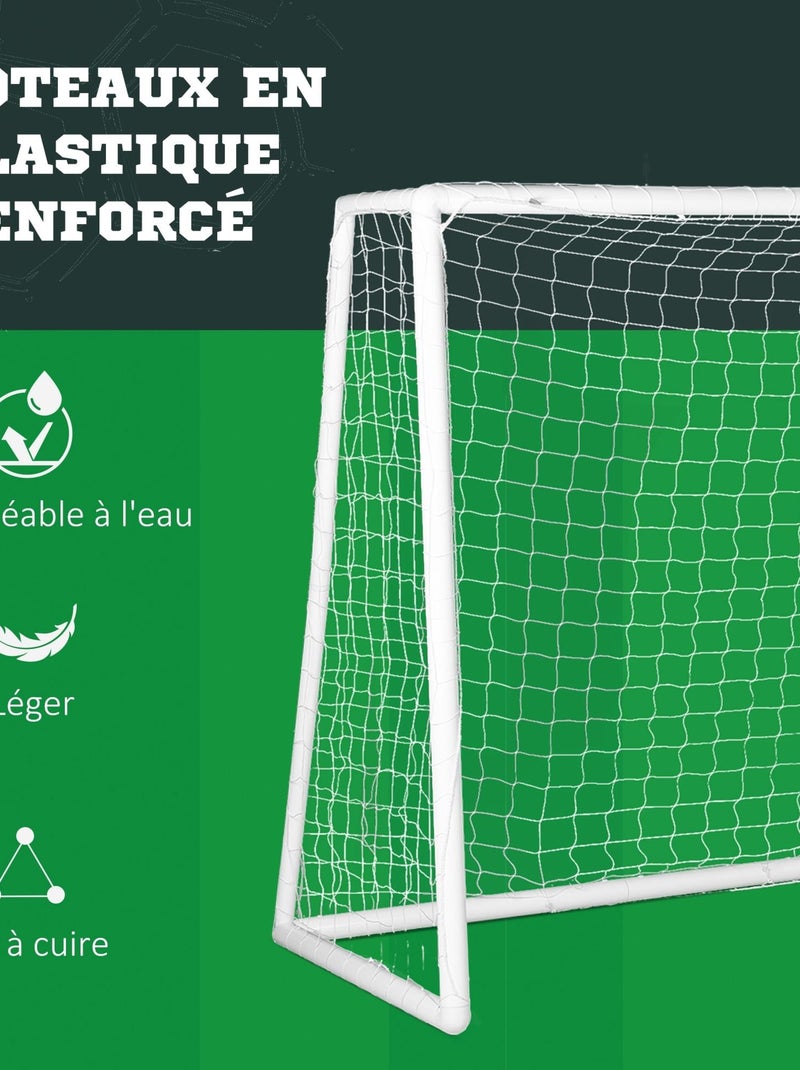 But de football cage de foot - dim. 3L x 1,2l x 2H m - PVC blanc Blanc - Kiabi