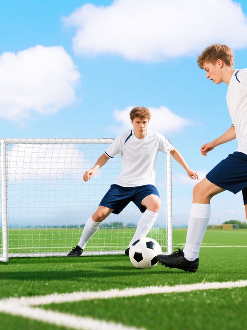 But de football cage de foot but futsal - dim. 180L x 92l x 124H cm - PVC blanc - Kiabi