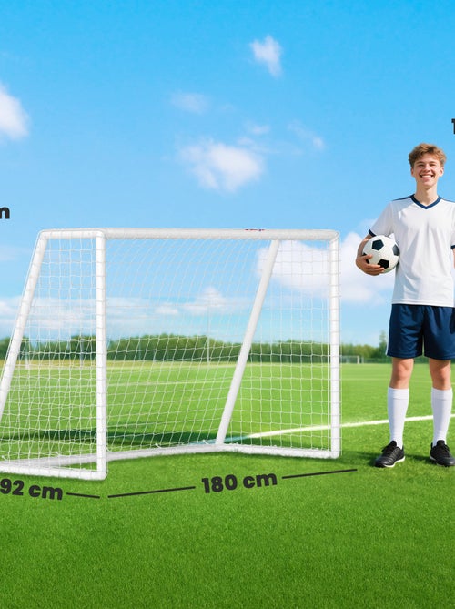 But de football cage de foot but futsal - dim. 180L x 92l x 124H cm - PVC blanc - Kiabi