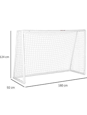 But de football cage de foot but futsal - dim. 2,4L x 0,9l x 1,8H m - PVC blanc