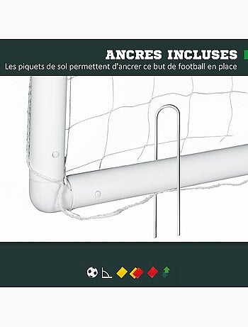 But de football cage de foot but futsal - dim. 2,4L x 0,9l x 1,8H m - PVC blanc