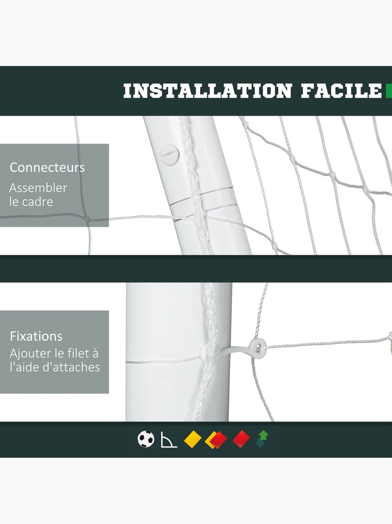 But de football cage de foot but futsal - dim. 2,4L x 0,9l x 1,8H m - PVC blanc Blanc Blanc - Kiabi