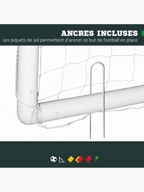 But de football cage de foot but futsal - dim. 2,4L x 0,9l x 1,8H m - PVC blanc - Kiabi