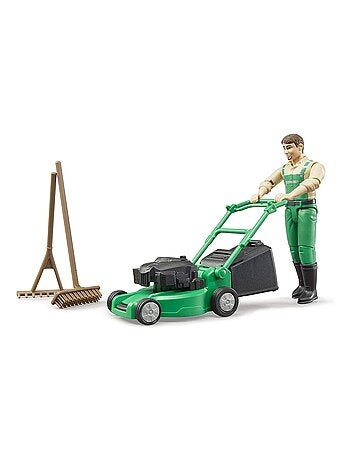 bworld Jardinier avec tondeuse à gazon et outils de jardinage - Kiabi