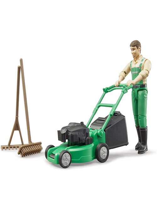 bworld Jardinier avec tondeuse à gazon et outils de jardinage - Kiabi