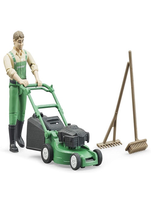 bworld Jardinier avec tondeuse à gazon et outils de jardinage - Kiabi
