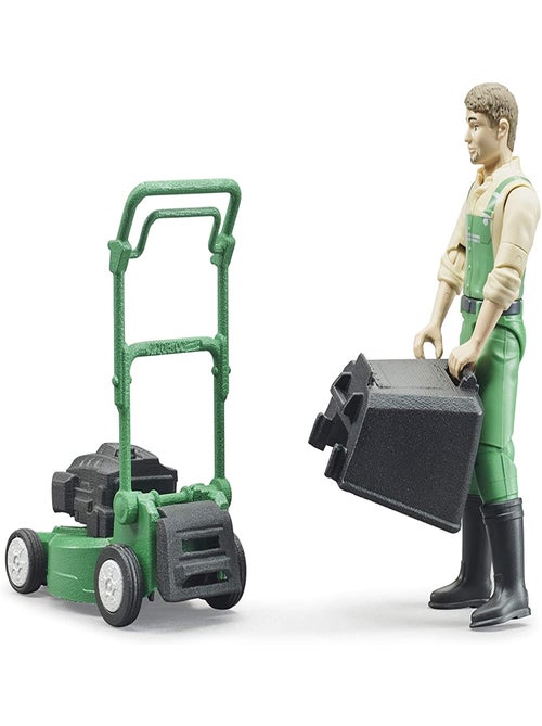 bworld Jardinier avec tondeuse à gazon et outils de jardinage - Kiabi
