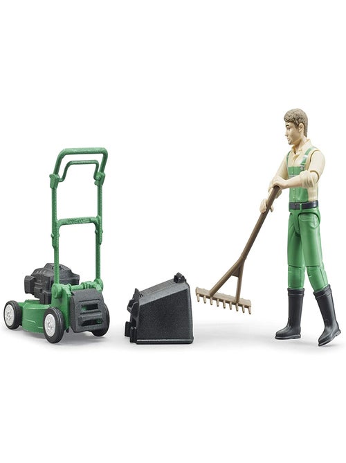 bworld Jardinier avec tondeuse à gazon et outils de jardinage - Kiabi